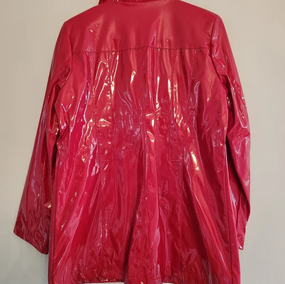 Jones New York Dennis Blasso Red Trench Coat Size S - Picture 6 of 6